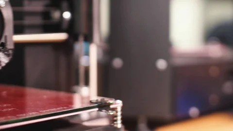  3D the printer prints the part Stock Footage 82021819