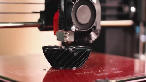  3D the printer prints the part Stock Footage 82021827