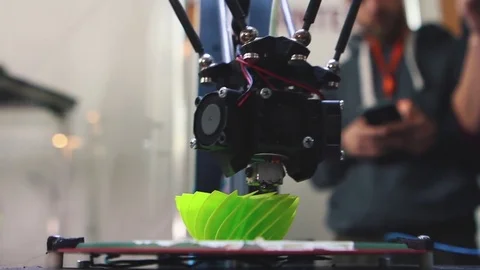  3D the printer prints the part Stock Footage 82021835