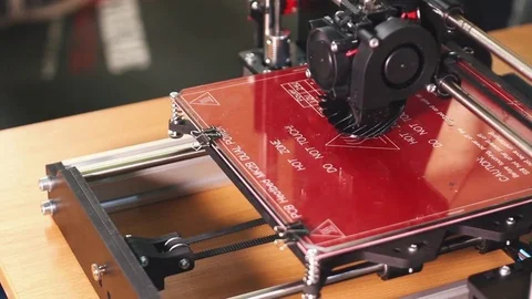  3D the printer prints the part Stock Footage 82021844