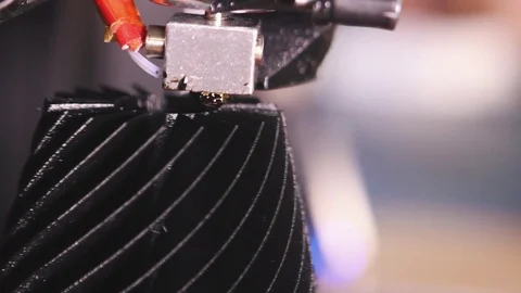  3D the printer prints the part Stock Footage 82021864