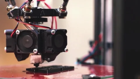  3D the printer prints the part Stock Footage 82021907