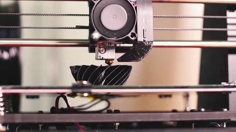  3D the printer prints the part Stock Footage 82021910