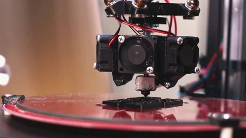  3D the printer prints the part Stock Footage 82021944