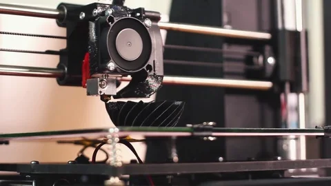  3D the printer prints the part Stock Footage 82021954