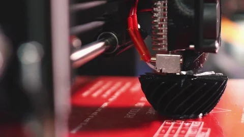  3D the printer prints the part Stock Footage 82021961
