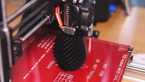  3D the printer prints the part Stock Footage 82021967