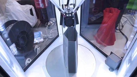 3D the printer prints the part Stock Footage 82584780