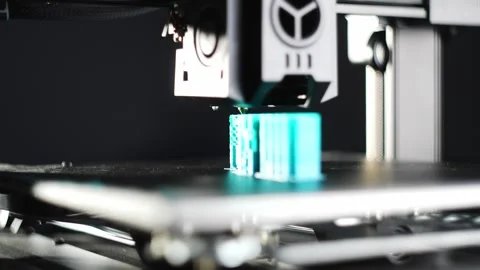3D printer prints parts from plastic. Stock-Footage 313234872