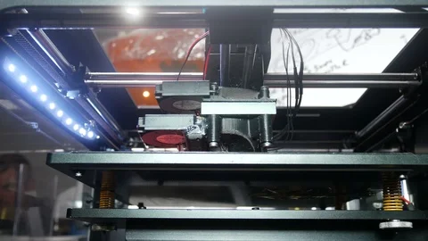 3d printer prints with plastic Stock Footage 89143624