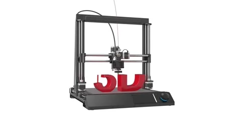 A 3D printer prints with plastic. Stock Footage 253486641