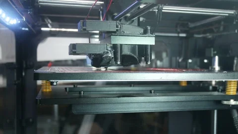 3d the printer prints a plastic part Stock Footage 89143834