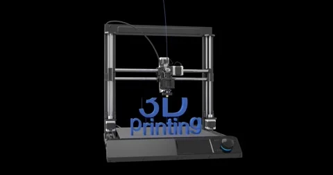 3d printer prints with plastic. RGB + Alpha channel Stock Footage 254543238