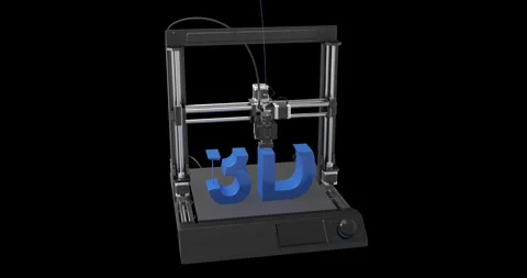 3d printer prints with plastic. RGB + Alpha channel Stock Footage 254669110
