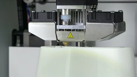 3D printer in the production of plastic elements Video stock 123042829