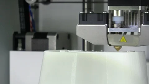 3D printer in the production of plastic elements Video stock 123042961
