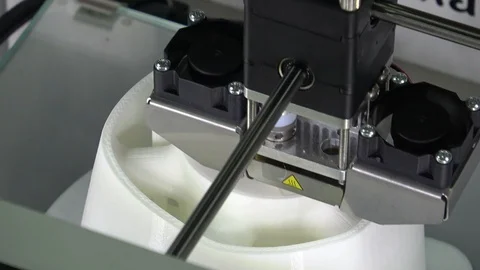 3D printer in the production of plastic elements Stock Footage 123043309