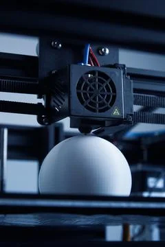 3D printer prototype production. Process of 3d printing using recycled materials Stock Photos