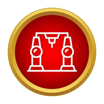 3d printer red circle icon additive manufacturing Stock Illustration