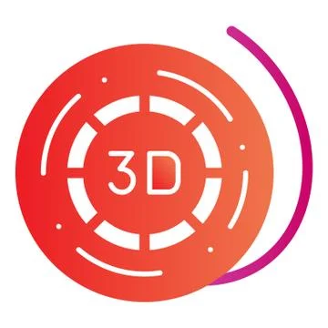 3d printer reel flat icon. Coil for 3d printer color icons in trendy flat style Stock Illustration