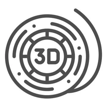3d printer reel line icon. Coil for 3d printer vector illustration isolated on 스톡 일러스트