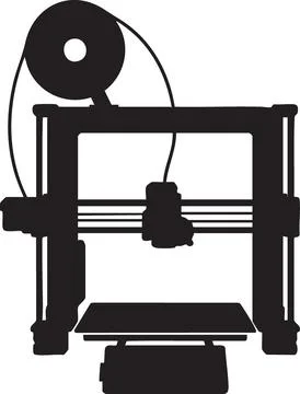 3D Printer Silhouette Icon Stockillustratie