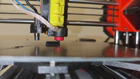 3D Printer Starting a Cube Print – 8K 60FPS Stock Footage 308097546