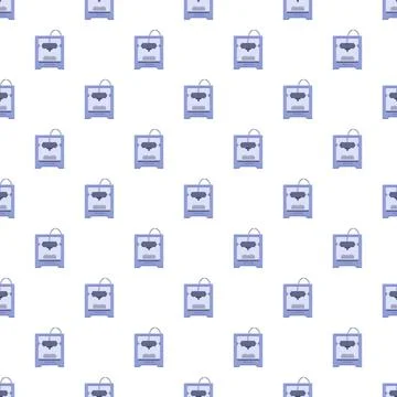 3d printer technology background seamless pattern Illustrazione stock