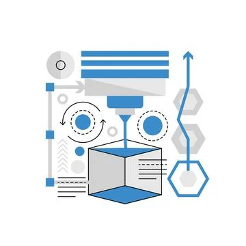 3d printer technology Stockillustratie