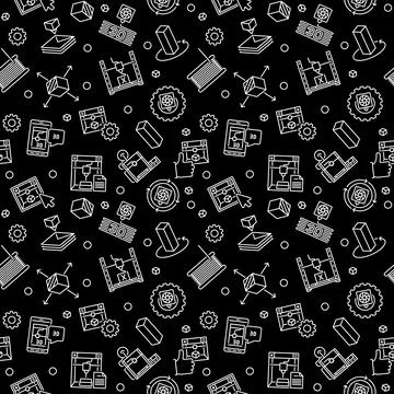 3d Printer Technology vector 3d printing linear seamless pattern Stock Illustration