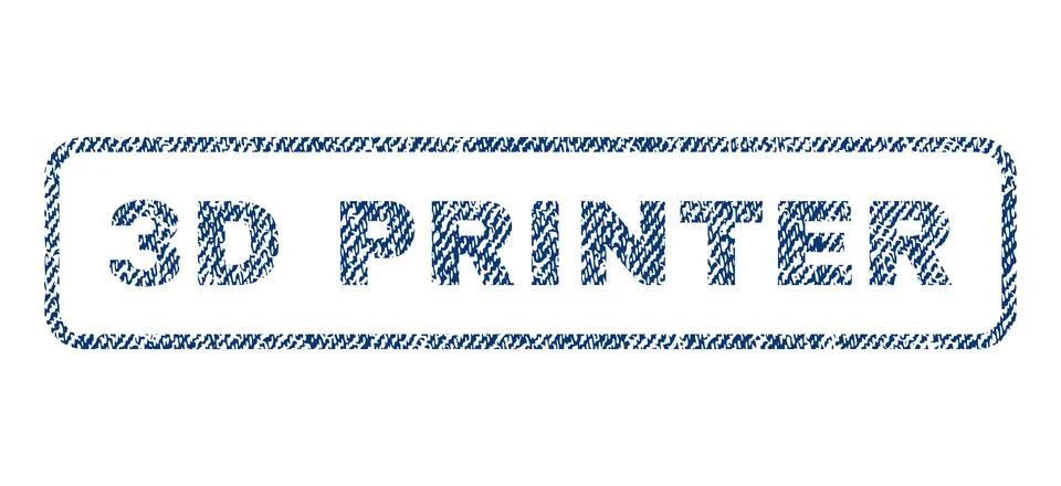 3D Printer Text Textile Seal Stamp Watermark Stock Illustration
