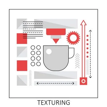 3d printer texturing Stock Illustration