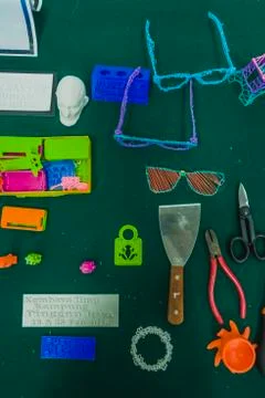 3D printer used to joined or solidified material Stock Photos