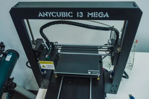 3D printer used to joined or solidified material Stock Photos