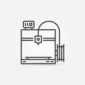 3D Printer vector Additive Manufacturing concept outline icon Stock Illustration