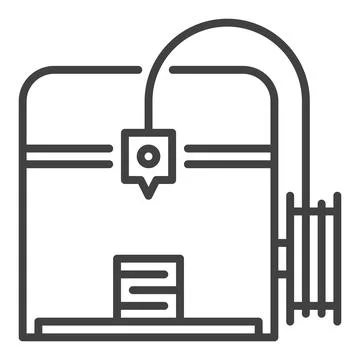 3D printer vector Additive Manufacturing icon or sign in thin line style Stock Illustration