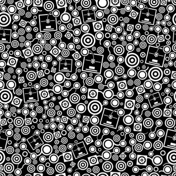 3d printer vector dark seamless pattern Illustrazione stock