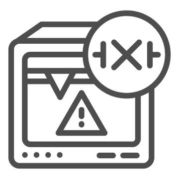 3D printer warning line icon. Error printing vector illustration isolated on Stock Illustration