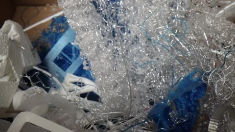3D Printer Waste, Failed Filament Prints, and Plastic Garbage Stock-Footage 342758389