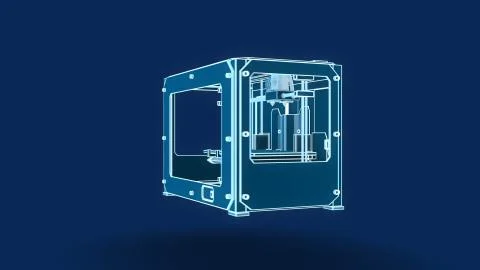 3d printer wire style, 3d illustration Stock Illustration