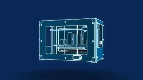 3d printer wire style, 3d illustration Stock Illustration