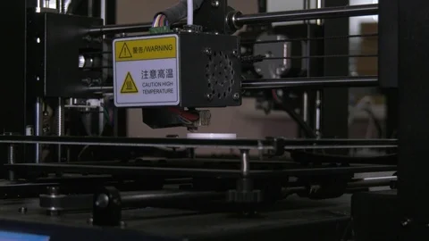 3D printer at work. 3D farm print plastic products. Stock Footage 126351522
