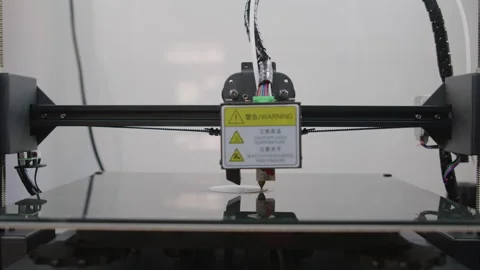 3D Printer At Work. 3D Printing White Object. Видео 225448770