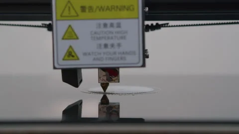 3D Printer At Work. 3D Printing White Object. Detail, Close Up. Видео 226198034