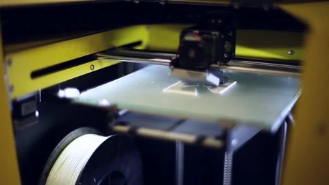 The 3D printer at work Stock Footage 71480385