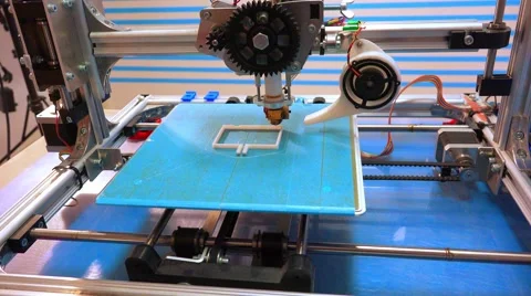 3D Printer At Work print concept model Stock Footage 56375802