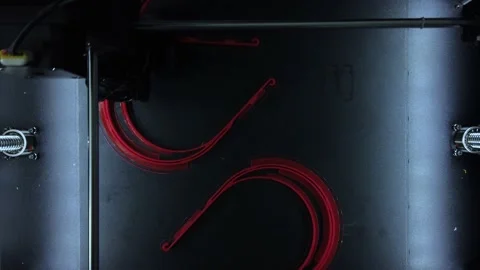 3D printer working. 3D printer, printing with plastic wire filament Stock Footage 134837158