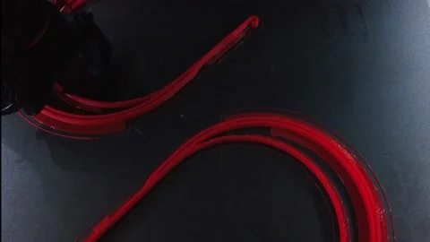 3D printer working. 3D printer, printing with plastic wire filament Stock Footage 134837159