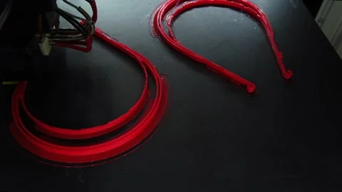 3D printer working. 3D printer, printing with plastic wire filament Stock Footage 134837521