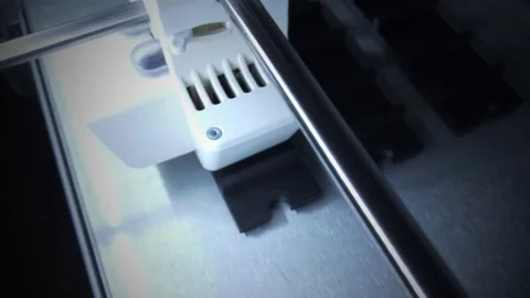 3D printer working. 3D printer, printing with plastic wire filament Stock Footage 140223313